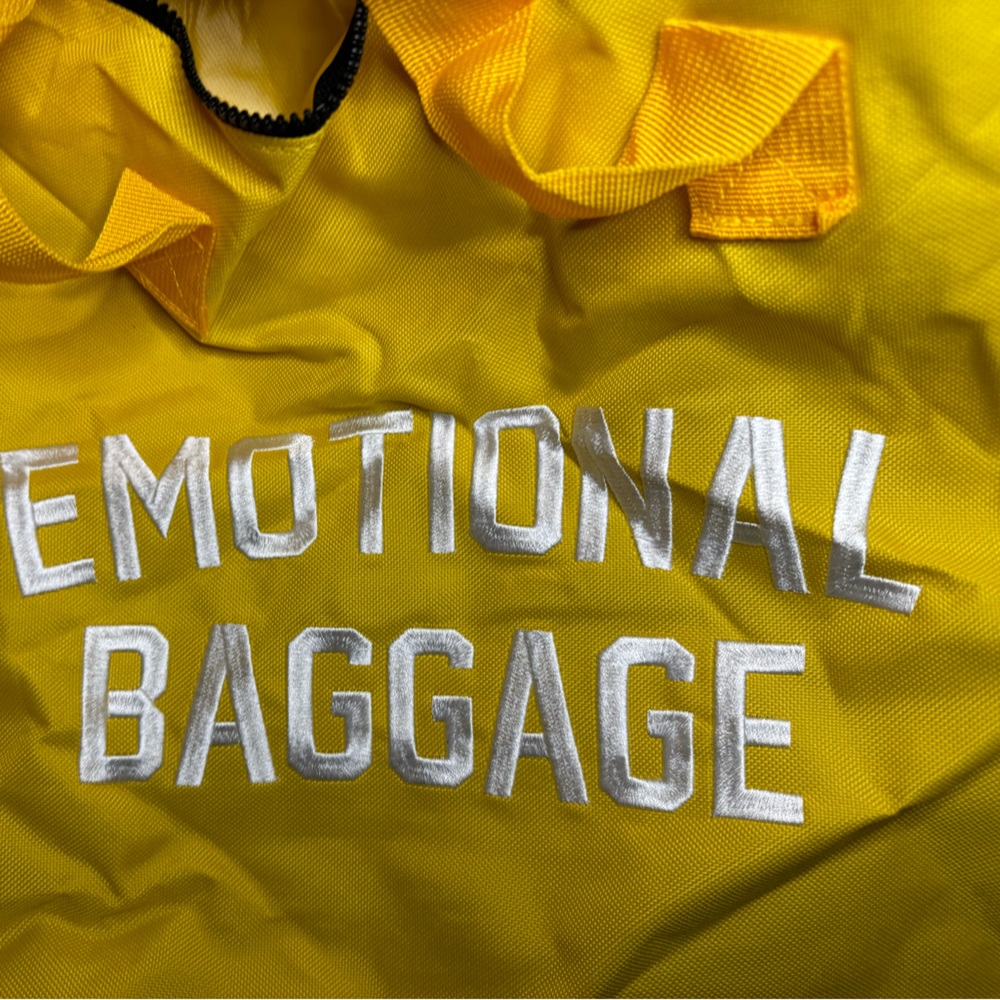 Emotional Baggage Duffle Bag Assholes Live Forever  Yellow Bag With White Font